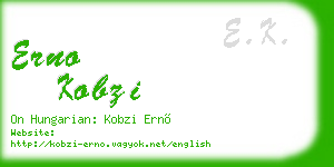 erno kobzi business card